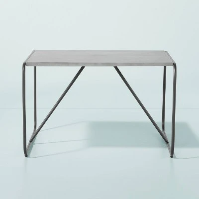 Kid's Square Faux Concrete & Metal Outdoor Table - Dark Gray - Hearth & Hand™ With Magnolia 4 Kid's Square Faux Concrete & Metal Outdoor Table - Dark Gray - Hearth & Hand™ With Magnolia - Image 2