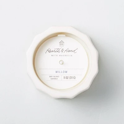 Wide Fluted Speckled Ceramic Willow Jar Candle Tonal Cream 11oz - Hearth & Hand™ With Magnolia 4 Wide Fluted Speckled Ceramic Willow Jar Candle Tonal Cream 11oz - Hearth & Hand™ With Magnolia - Image 2