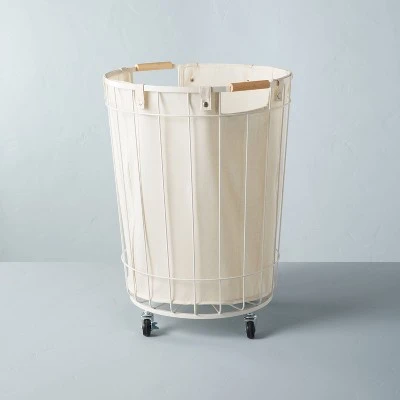 Wire & Fabric Laundry Hamper Sour Cream - Hearth & Hand™ With Magnolia 7 Wire & Fabric Laundry Hamper Sour Cream - Hearth & Hand™ With Magnolia - Image 5