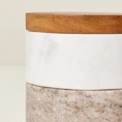 3pc Marble Stacking Salt & Pepper Cellar White/Warm Gray - Hearth & Hand™ With Magnolia -Hearth & Hand With Magnolia Shop GUEST 1511b512 a04d 4638 8b56 b59f269aa4b2