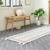 Bold Cross Stripes Tassel Rug Cream/Tan - Hearth & Hand™ With Magnolia
