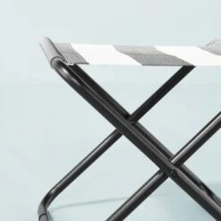 Foldable Outdoor Ottoman - Black/White Stripes - Hearth & Hand™ With Magnolia -Hearth & Hand With Magnolia Shop GUEST 156fe3b9 b479 410b 9ea2 26991b15f8da