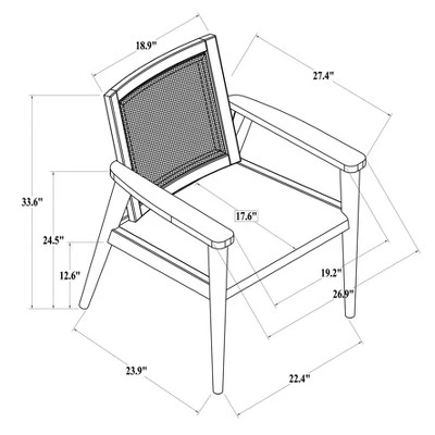 Wood With Cane Back Accent Chair - Hearth & Hand™ With Magnolia 9 Wood With Cane Back Accent Chair - Hearth & Hand™ With Magnolia - Image 7