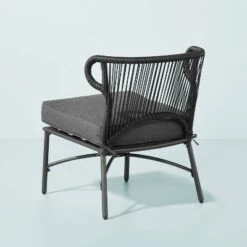 Wicker Weave Outdoor Cushioned Accent Chair - Dark Gray - Hearth & Hand™ With Magnolia -Hearth & Hand With Magnolia Shop GUEST 179008f4 83f6 4f6e 98cf 1dfd0bc97c77