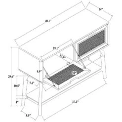 Wood & Cane Console Table With Pull-Down Drawers - Hearth & Hand™ With Magnolia -Hearth & Hand With Magnolia Shop GUEST 1b81a3a0 42a0 432a 9648 58b763486f6c