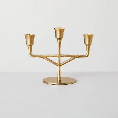 Antiqued Metal Taper Candelabra Brass Finish - Hearth & Hand™ With Magnolia 5 Antiqued Metal Taper Candelabra Brass Finish - Hearth & Hand™ With Magnolia - Image 3