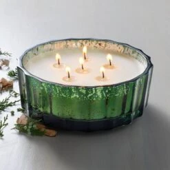 Mercury Glass Fireside Spruce Jar Christmas Candle Green 32oz - Hearth & Hand™ With Magnolia