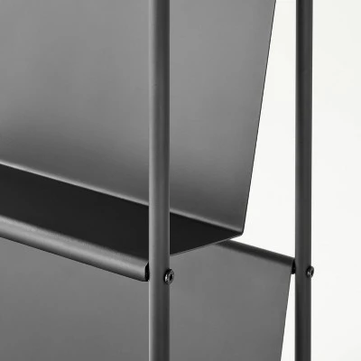 Two-Tier Metal Vinyl Record Storage Rack Black - Hearth & Hand™ With Magnolia 6 Two-Tier Metal Vinyl Record Storage Rack Black - Hearth & Hand™ With Magnolia - Image 4