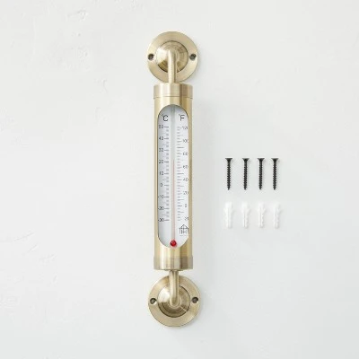 Brass Outdoor Weather Thermometer - Hearth & Hand™ With Magnolia 4 Brass Outdoor Weather Thermometer - Hearth & Hand™ With Magnolia - Image 2