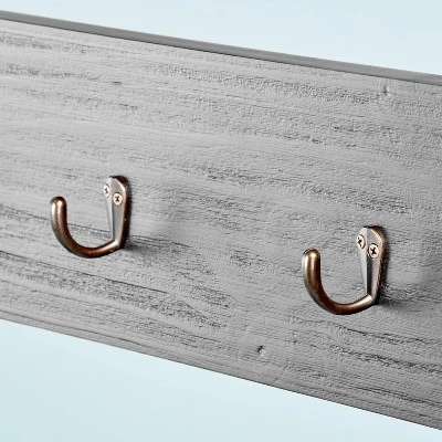 Wood Entryway Bench & Hall Tree - Black - Hearth & Hand™ With Magnolia 5 Wood Entryway Bench & Hall Tree - Black - Hearth & Hand™ With Magnolia - Image 3