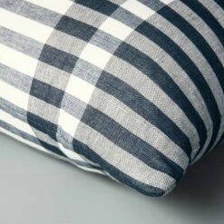 24"x24" Contrast Edge Stripe Oversized Throw Pillow Gray/Blue - Hearth & Hand™ With Magnolia -Hearth & Hand With Magnolia Shop GUEST 2aac9352 1ec5 4711 bf48 9b96de391211