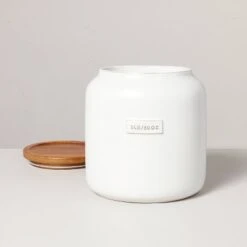 Dry Goods Stoneware Canister With Wood Lid Cream/Brown - Hearth & Hand™ With Magnolia -Hearth & Hand With Magnolia Shop GUEST 2dd49631 52f2 4c1d bf2e 9ec687508552