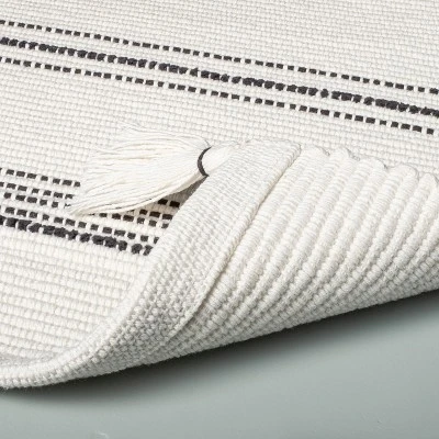 Tonal Stripes Bath Rug Sour Cream/Railroad Gray - Hearth & Hand™ With Magnolia 5 Tonal Stripes Bath Rug Sour Cream/Railroad Gray - Hearth & Hand™ With Magnolia - Image 3