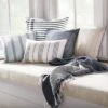 24"x24" Contrast Edge Stripe Oversized Throw Pillow Gray/Blue - Hearth & Hand™ With Magnolia -Hearth & Hand With Magnolia Shop GUEST 34b561d7 c176 4c25 a51d 6df1f350a5c7