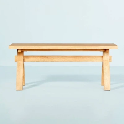 Sawhorse Wood Bench - Natural - Hearth & Hand™ With Magnolia 4 Sawhorse Wood Bench - Natural - Hearth & Hand™ With Magnolia - Image 2