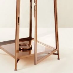 Raised Metal & Glass Pillar Candle Lantern Copper - Hearth & Hand™ With Magnolia -Hearth & Hand With Magnolia Shop GUEST 387cd88b 3e75 4c64 8f3b dd1153cd38c8