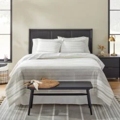 Alternating Pinstripe Duvet & Sham Set Gray/Cream - Hearth & Hand™ With Magnolia -Hearth & Hand With Magnolia Shop GUEST 40f44a97 3e84 4de5 8627 270194ca37dc