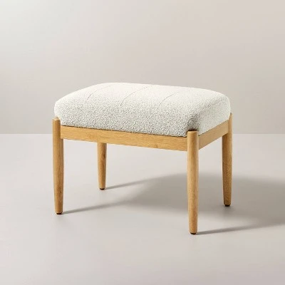 Boucle Upholstered Wood Ottoman - Hearth & Hand™ With Magnolia 10 Boucle Upholstered Wood Ottoman - Hearth & Hand™ With Magnolia - Image 8