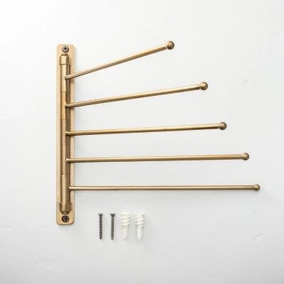 Brushed Metal Swivel Coat Rack Brass Finish - Hearth & Hand™ With Magnolia 4 Brushed Metal Swivel Coat Rack Brass Finish - Hearth & Hand™ With Magnolia - Image 2