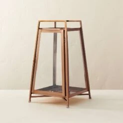 Raised Metal & Glass Pillar Candle Lantern Copper - Hearth & Hand™ With Magnolia -Hearth & Hand With Magnolia Shop GUEST 490e8e09 35cf 4e94 b0b0 f71515cd4467