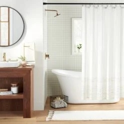 24" X 60" Solid Tassels Bath Rug Sour Cream - Hearth & Hand™ With Magnolia