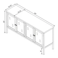 Wood & Glass 4-Door Sideboard Buffet Cabinet - Brown - Hearth & Hand™ With Magnolia -Hearth & Hand With Magnolia Shop GUEST 4a14d344 a1c5 4f66 889d 58eee1dcb1d3