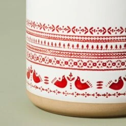 115oz Nordic Christmas Fair Isle Stoneware Cookie Jar Cream/Red - Hearth & Hand™ With Magnolia -Hearth & Hand With Magnolia Shop GUEST 4b6aca89 70f2 4cfb 971d 100335a98b0d