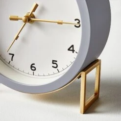 Round Decorative Tabletop Clock - Gray/Brass - Hearth & Hand™ With Magnolia -Hearth & Hand With Magnolia Shop GUEST 4ba99be4 ddf9 4ffe bc0a 2bd14c6dcd79