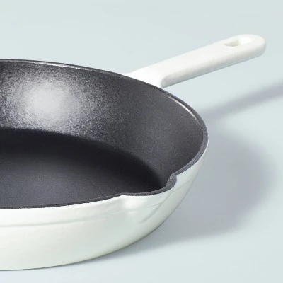 12" Enameled Cast Iron Skillet Sour Cream - Hearth & Hand™ With Magnolia 3 12" Enameled Cast Iron Skillet Sour Cream - Hearth & Hand™ With Magnolia - Image 2