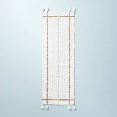 Bold Cross Stripes Tassel Rug Cream/Tan - Hearth & Hand™ With Magnolia 6 Bold Cross Stripes Tassel Rug Cream/Tan - Hearth & Hand™ With Magnolia - Image 4