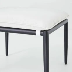 Cushioned Metal Outdoor Ottoman - Cream/Black - Hearth & Hand™ With Magnolia -Hearth & Hand With Magnolia Shop GUEST 5c223bc4 7f86 45fd ba7e 832e53ba3c53