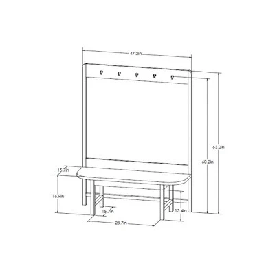 Wood Entryway Bench & Hall Tree - Black - Hearth & Hand™ With Magnolia 8 Wood Entryway Bench & Hall Tree - Black - Hearth & Hand™ With Magnolia - Image 6