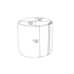 Round Fabric Ottoman With Faux Leather Trim - Cream/Gray Stripes - Hearth & Hand™ With Magnolia -Hearth & Hand With Magnolia Shop GUEST 635ce174 f0e3 4840 ad36 f23665f67843