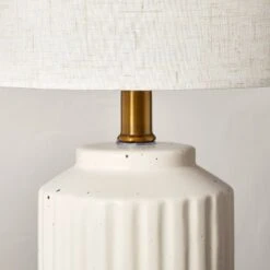 Fluted Ceramic Table Lamp Cream (Includes LED Light Bulb) - Hearth & Hand™ With Magnolia -Hearth & Hand With Magnolia Shop GUEST 68a1d6df 8d6b 4e93 8aa2 642fd3c5d97d