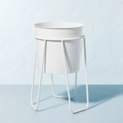 Powder-Coated Metal Planter White - Hearth & Hand™ With Magnolia -Hearth & Hand With Magnolia Shop GUEST 735655e7 97fd 4c48 9b34 03a10412a7af