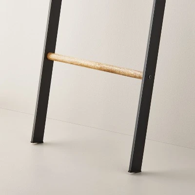 6' Wood & Steel Blanket Ladder Black/Natural - Hearth & Hand™ With Magnolia 4 6' Wood & Steel Blanket Ladder Black/Natural - Hearth & Hand™ With Magnolia - Image 2