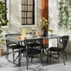 2pk Wicker Weave Outdoor Padded Dining Chair Set - Dark Gray - Hearth & Hand™ With Magnolia