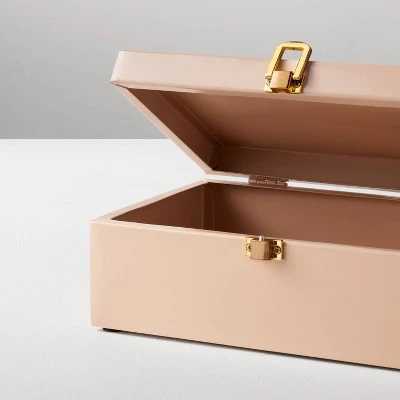 Large Desk Storage Metal Latch Box Peach Orange - Hearth & Hand™ With Magnolia 4 Large Desk Storage Metal Latch Box Peach Orange - Hearth & Hand™ With Magnolia - Image 2