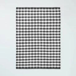 Textured Gingham Indoor/Outdoor Woven Area Rug Dark Gray/Cream - Hearth & Hand™ With Magnolia -Hearth & Hand With Magnolia Shop GUEST 7fa14ad2 ed86 4558 a2fa 0f697f0eabed
