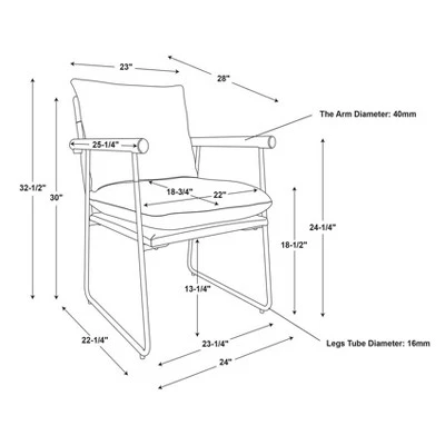 Cushioned Metal & Wood Accent Arm Chair - Cream/Black - Hearth & Hand™ With Magnolia 8 Cushioned Metal & Wood Accent Arm Chair - Cream/Black - Hearth & Hand™ With Magnolia - Image 6