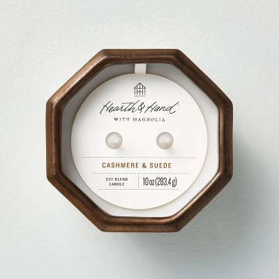 Octagonal Ceramic Cashmere & Suede Fall Jar Candle Metallic Bronze - Hearth & Hand™ With Magnolia 4 Octagonal Ceramic Cashmere & Suede Fall Jar Candle Metallic Bronze - Hearth & Hand™ With Magnolia - Image 2
