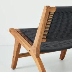 Rope Weave Indoor/Outdoor Wood Accent Chair Black/Brown - Hearth & Hand™ With Magnolia -Hearth & Hand With Magnolia Shop GUEST 8c634151 6870 4805 85f5 fa67c61f082e