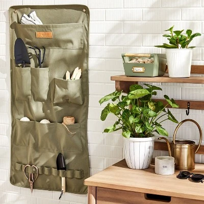 Canvas Gardening Tool Wall Organizer Green - Hearth & Hand™ With Magnolia 3 Canvas Gardening Tool Wall Organizer Green - Hearth & Hand™ With Magnolia