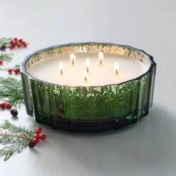 Mercury Glass Balsam & Berry Jar Christmas Candle Green 32oz - Hearth & Hand™ With Magnolia