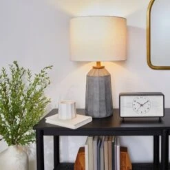 Carved Ceramic Table Lamp Dark Gray (Includes LED Light Bulb) - Hearth & Hand™ With Magnolia -Hearth & Hand With Magnolia Shop GUEST a46bfd2c 5e9b 4152 a76f 8481e7b67a1c