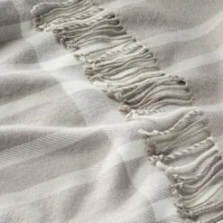 Tonal Plaid Stripes Woven Stadium Blanket Cream/Gray - Hearth & Hand™ With Magnolia -Hearth & Hand With Magnolia Shop GUEST a547a455 2807 47d4 81a0 5dc93e6ede8a