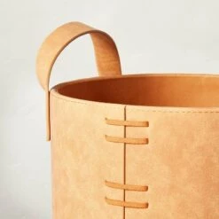 Faux Leather Storage Bin Camel Brown - Hearth & Hand™ With Magnolia -Hearth & Hand With Magnolia Shop GUEST a690a4f2 fdff 45a8 bfee d68985dd8506