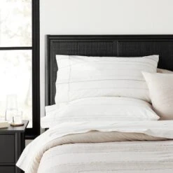 2pk Standard Cotton Percale Multistripe Pillowcase Set Gray/Neutrals - Hearth & Hand™ With Magnolia