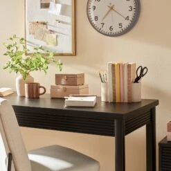 2pc Sandy Textured Ceramic Pencil Cup Bookend Set Natural - Hearth & Hand™ With Magnolia