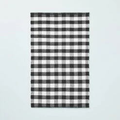 Textured Gingham Indoor/Outdoor Woven Area Rug Dark Gray/Cream - Hearth & Hand™ With Magnolia -Hearth & Hand With Magnolia Shop GUEST c05f3439 a175 48da b02f 71e3468b8cdf